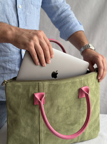 Milano Suede Bag, Olive, by Clemés