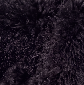 Natural Premium Tibetan Mongolian Sheepskin Rug/Throw, Single, Large (L95 x W60 cm), Black