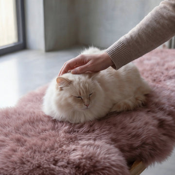 Double New Zealand Sheepskin Rug & Throw, 2-Pelt, Medium, L180 x W65 cm, Dusty Rose