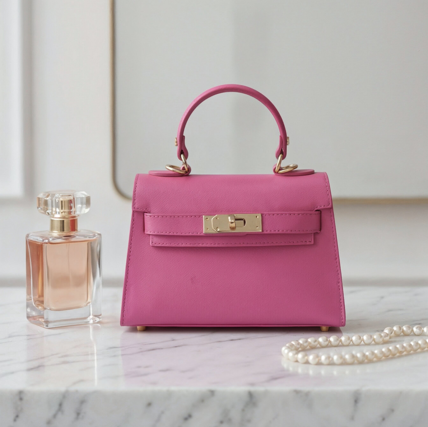 The Mini Kelly-Inspired Epsom Leather Handbag by Clemés