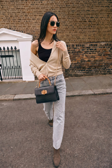 Clotilde Bamboo Croc Handbag by Clemés