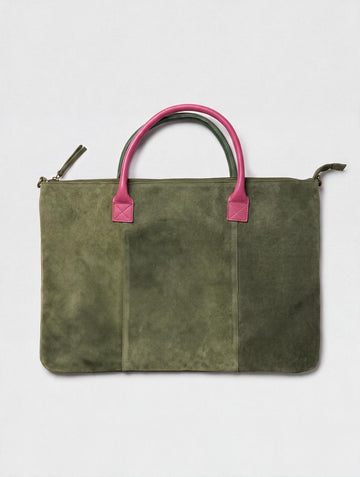 Milano Max Suede Bag, Olive, by Clemés