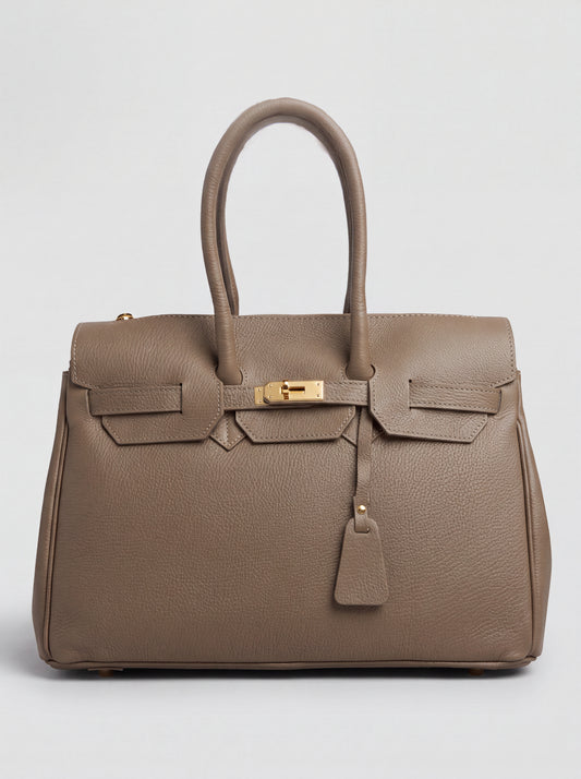 Valentina Maxi Leather Tote by Clemés in Cognac, studio shot