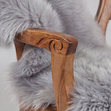 Single X-Large Premium Sheepskin Rug & Throw (W65 x L100 cm), Silver