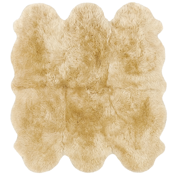 Sexto New Zealand Sheepskin Rug & Throw, 6-Pelt, X-Large, L180 x W150 cm, Champagne