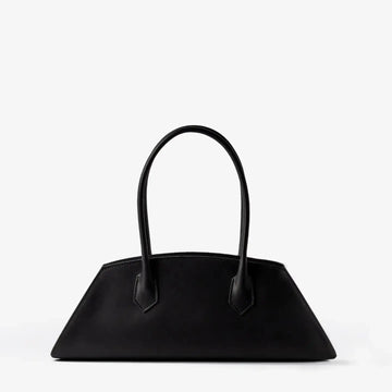 Nora Calfskin Shoulder Bag by Clemés in Black, front view