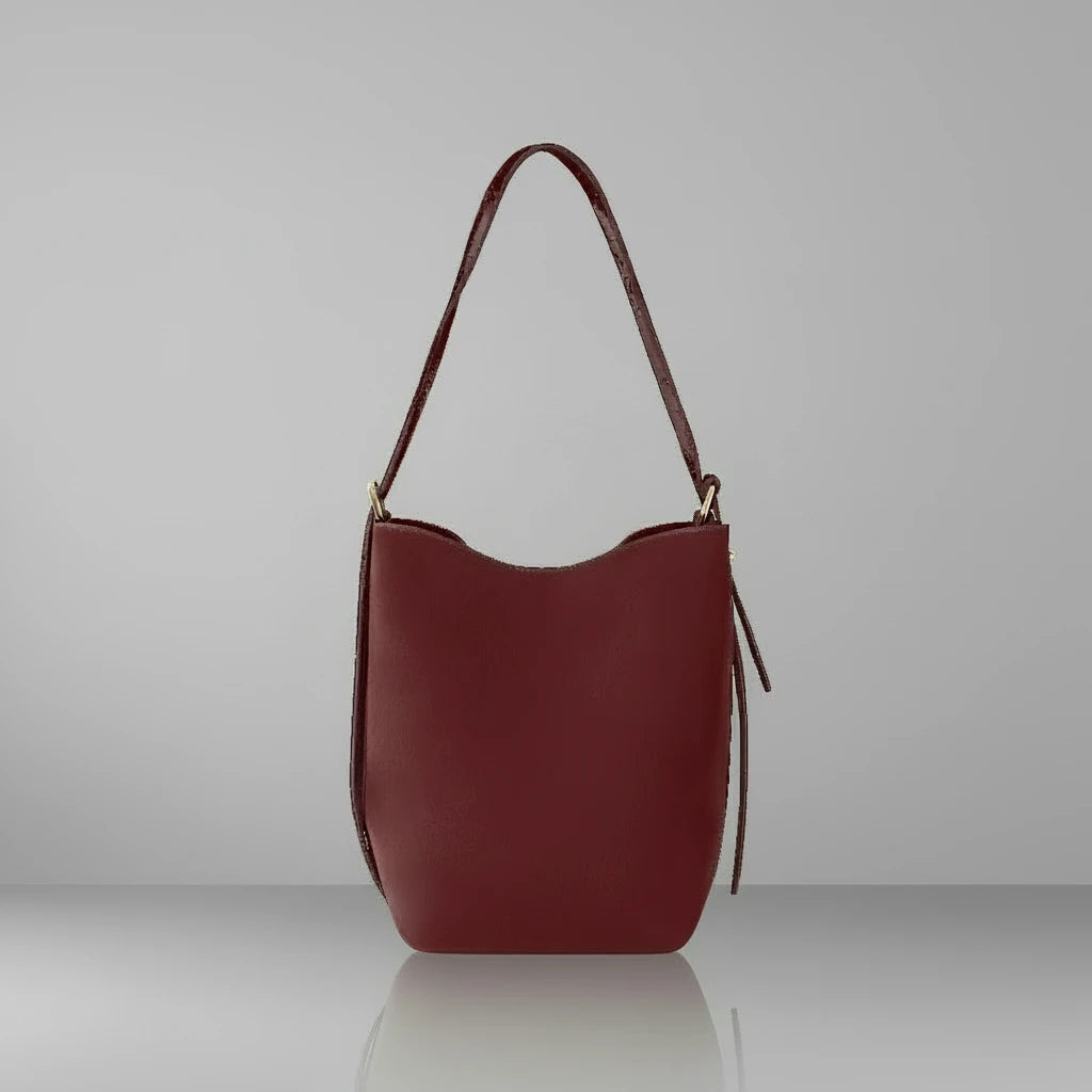 Serena Suede & Leather Bucket Shoulder Bag, by Clemés