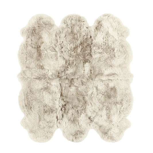 Sexto New Zealand Sheepskin, L180 x W150 cm, X-Large, Oyster (Cloud Dancer)