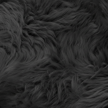 Double New Zealand Sheepskin Rug & Throw, 2-Pelt, Medium, L180 x W65 cm, Charcoal