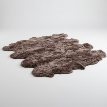 Octo New Zealand Sheepskin Rug & Throw, 8-Pelt, XX-Large, L200 x W180 cm, Taupe