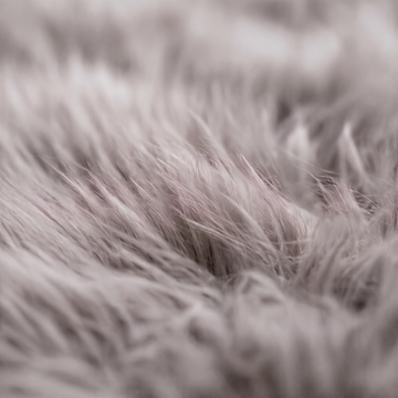 Quad New Zealand Sheepskin Rug & Throw in Light Grey, wool macro detail