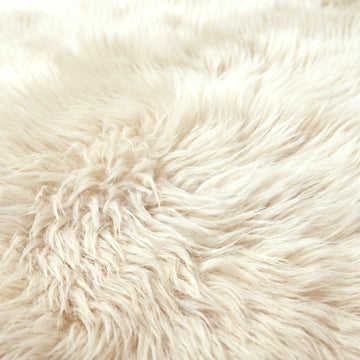 Close-up of Linen very light cream New Zealand sheepskin wool