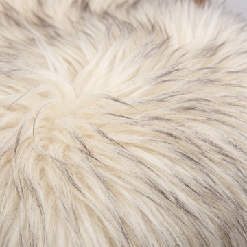 Close-up of Twilight long wool sheepskin fibres with charcoal streaking