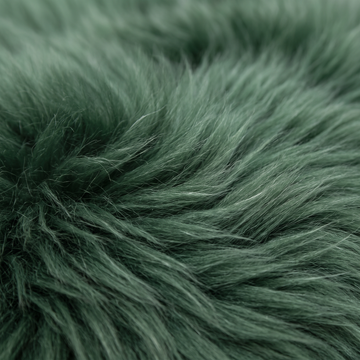 Close-up of Jungle Green long wool sheepskin fibres