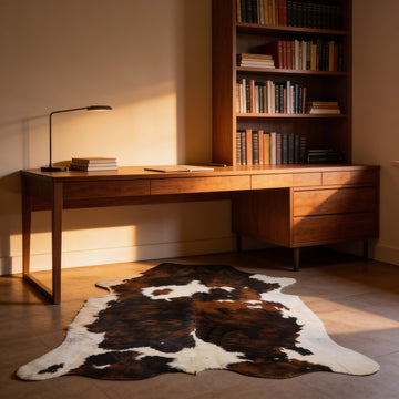 HN-23244 cowhide rug in home office