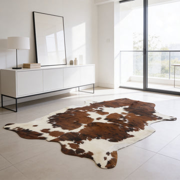 HN-23208 cowhide rug in modern clean interior