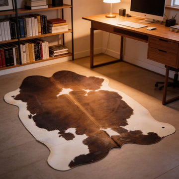 HN-23396 cowhide rug in home office study