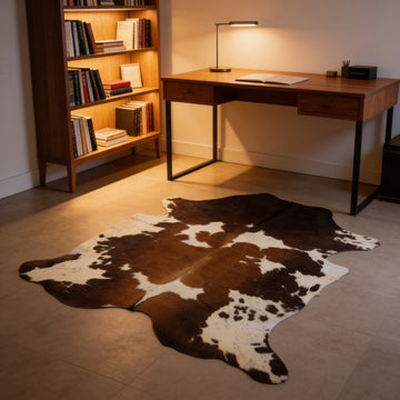 HN-23233 cowhide rug in home office