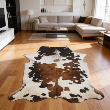 HN-23207 cowhide rug in modern living room