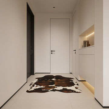 HN-23392 cowhide rug in hallway entryway