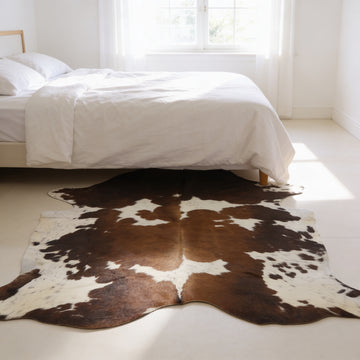 HN-23233 cowhide rug in bedroom