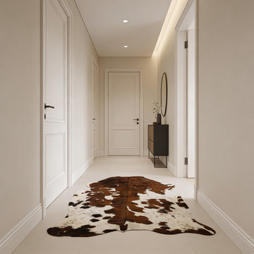 HN-23224 cowhide rug in hallway entryway