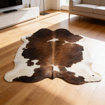 HN-23396 cowhide rug in modern clean living room