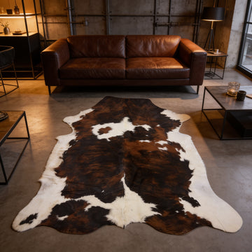 HN-23244 cowhide rug in industrial living room