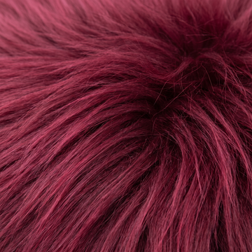 Close-up of Raspberry long wool sheepskin fibres