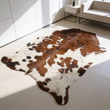 HN-23224 cowhide rug in modern clean interior