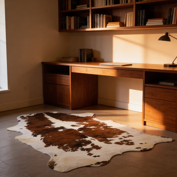 HN-23236 cowhide rug in home office
