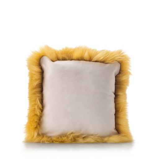 Natural Premium New Zealand Sheepskin Cushion 40 x 40 cm, Squash