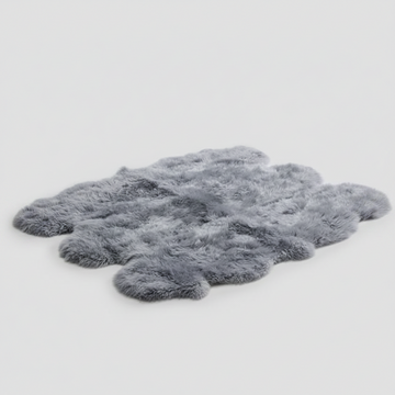 Sexto New Zealand Sheepskin Rug & Throw, 6-Pelt, X-Large, L180 x W150 cm, Silver