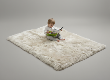 Natural Premium Sheepskin Rectangular Rug, X-Large, W120 x L180 cm, Oyster (Cloud Dancer)