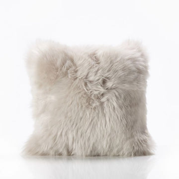 Natural Premium New Zealand Sheepskin Cushion 35 x 35 cm, Oyster (Cloud Dancer)