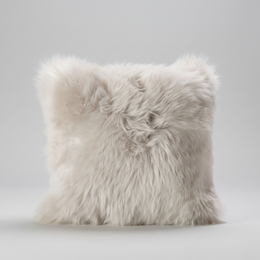 Natural Premium New Zealand Sheepskin Cushion 35 x 35 cm, Oyster (Cloud Dancer)