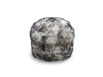 Premium Natural Long-Wool Sheepskin Pouffe Stool, L40xW30 cm