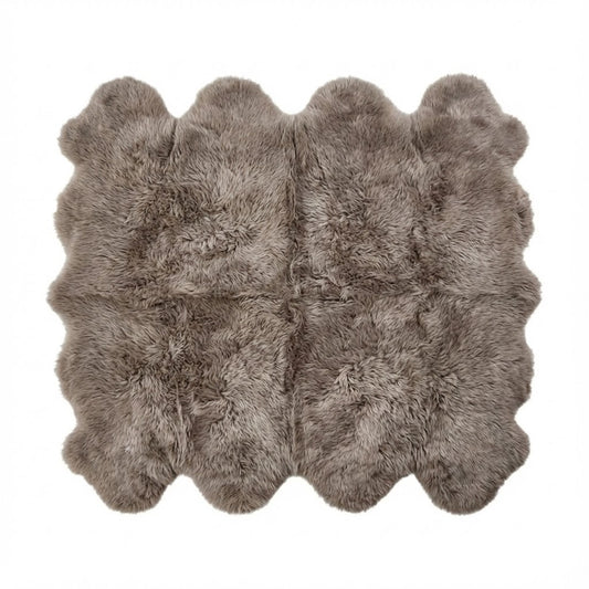 Octo Sheepskin Rug & Throw, XX-Large, L200 x W180 cm, Dark Taupe