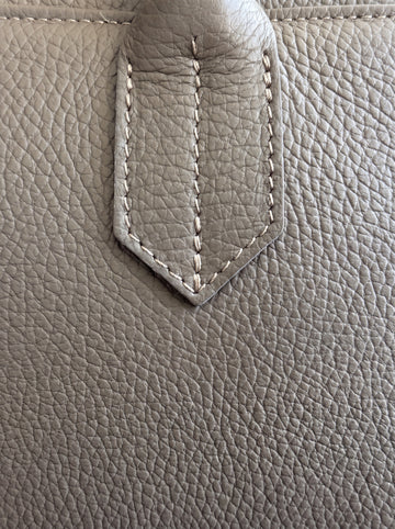 Valentina Maxi Leather Tote, handle base stitching detail