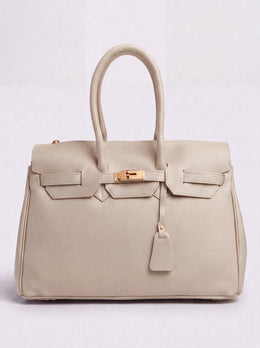 Valentina Maxi Leather Tote by Clemés in Oyster