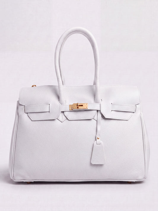 Valentina Maxi Leather Tote by Clemés in White