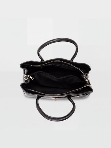 Zoe Leather Tote by Clemés - Black - interior