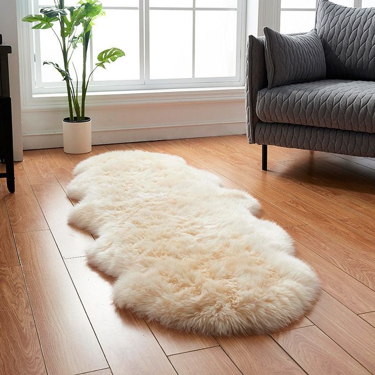 Natural Premium New Zealand Sheepskin Rug & Throw, Double, W65 x L180 cm (3 Colours)