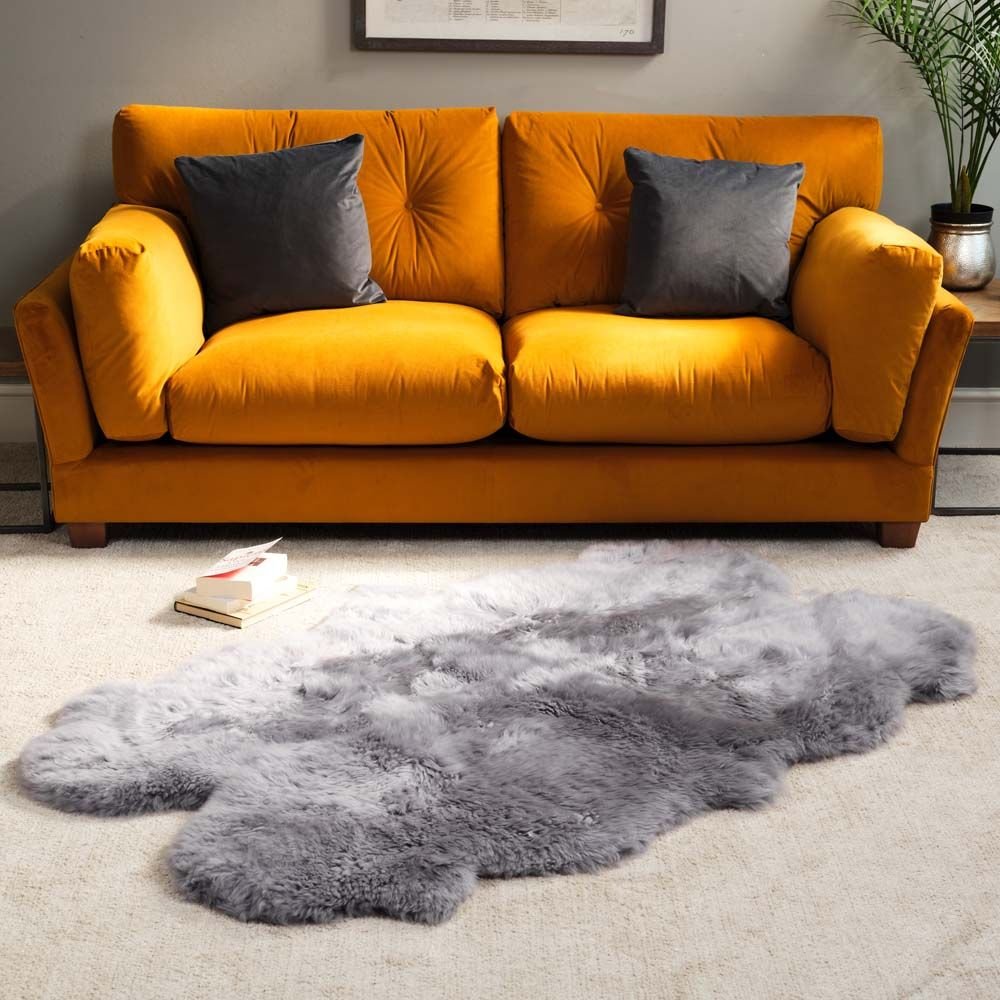 Natural Premium New Zealand Sheepskin Rug & Throw, Quad, W100 x L180 cm, Grey
