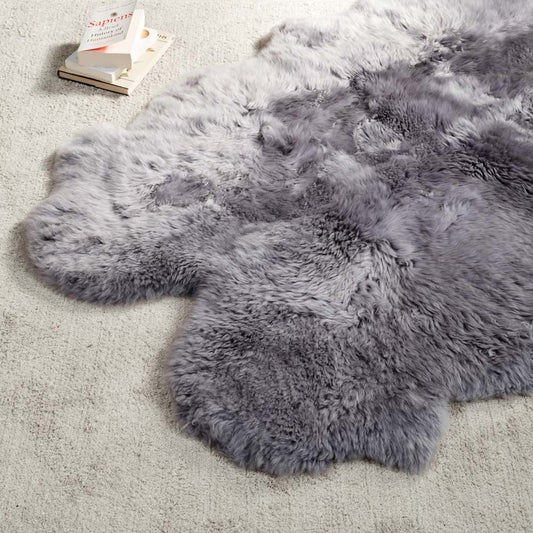 Natural Premium New Zealand Sheepskin Rug & Throw, Quad, W105 x L180 cm, Grey