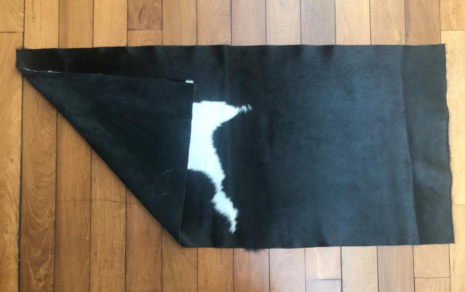 Natural Cowhide Rug/Runner, Black & Ivory, W50 x L150 cm