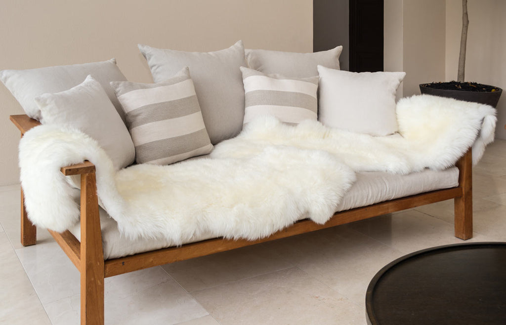 Natural Premium New Zealand Sheepskin Rug & Throw, Double, W65 x L180 cm (3 Colours)