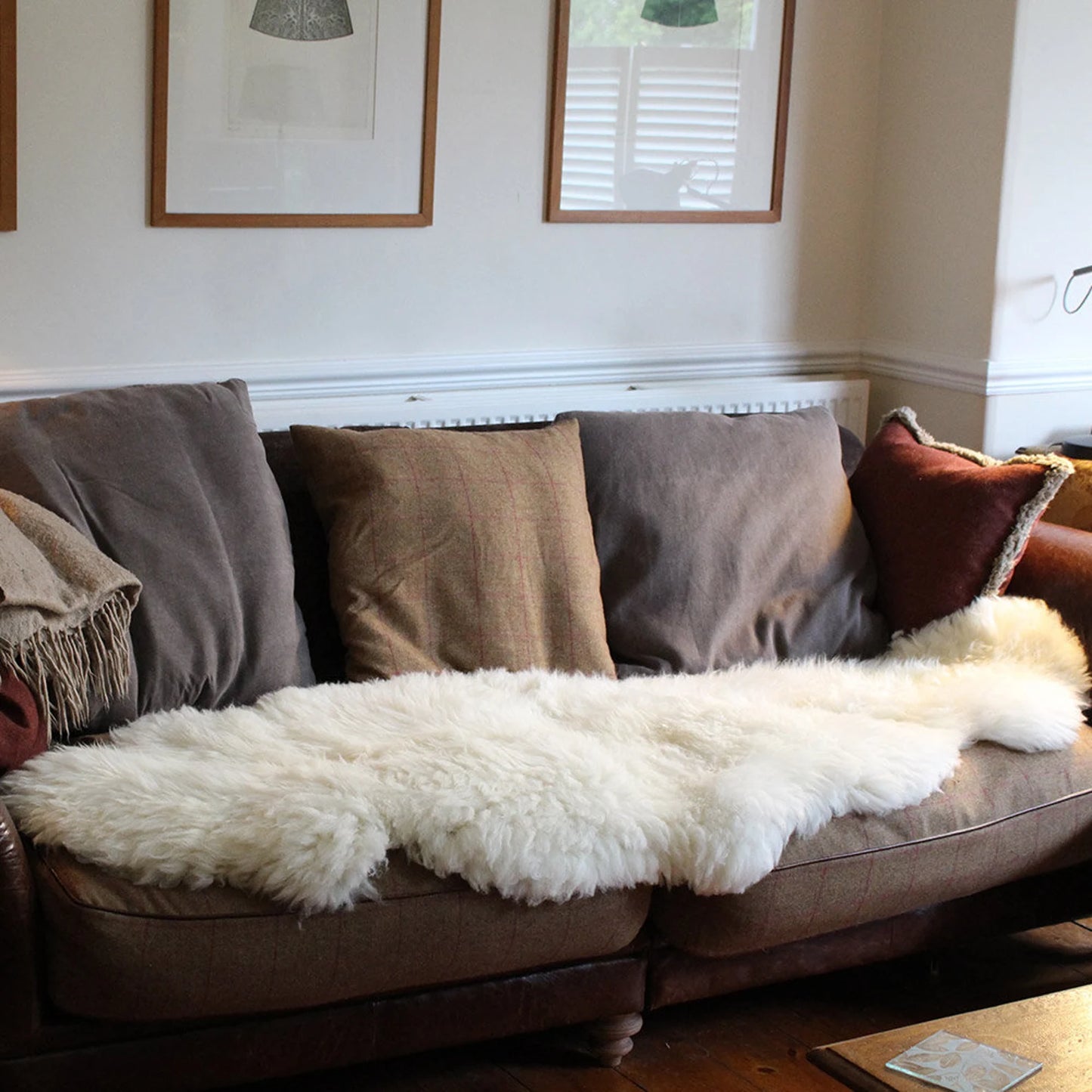 Natural Premium New Zealand Sheepskin Rug & Throw, Double, W65 x L180 cm (3 Colours)