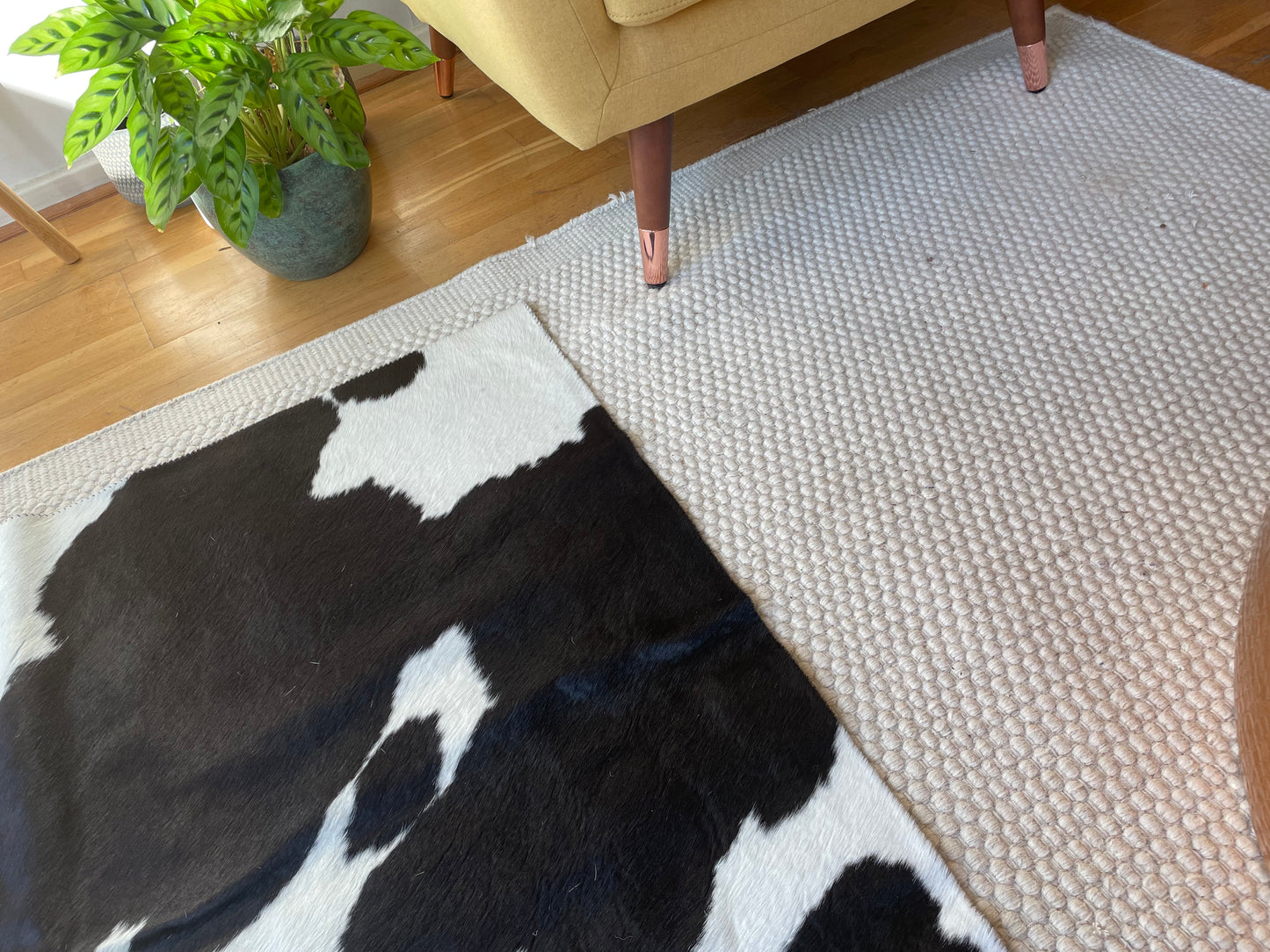 Natural Cowhide Rug/Runner, Black & Ivory, W50 x L150 cm
