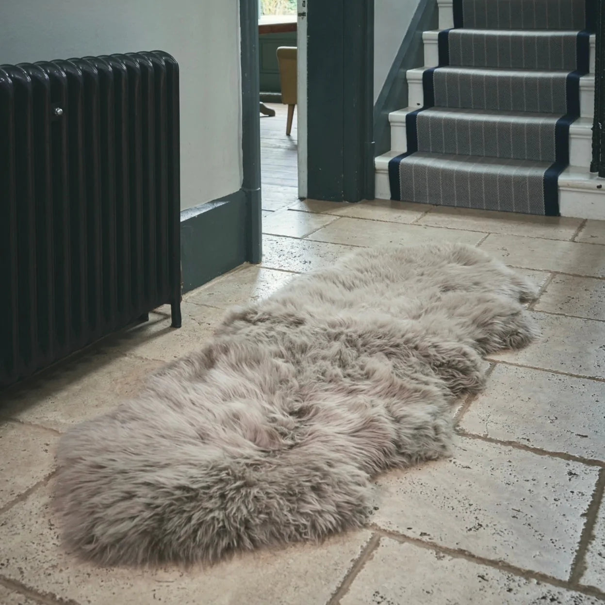 Natural Premium New Zealand Sheepskin Rug & Throw, Double, W65 x L180 cm, Taupe
